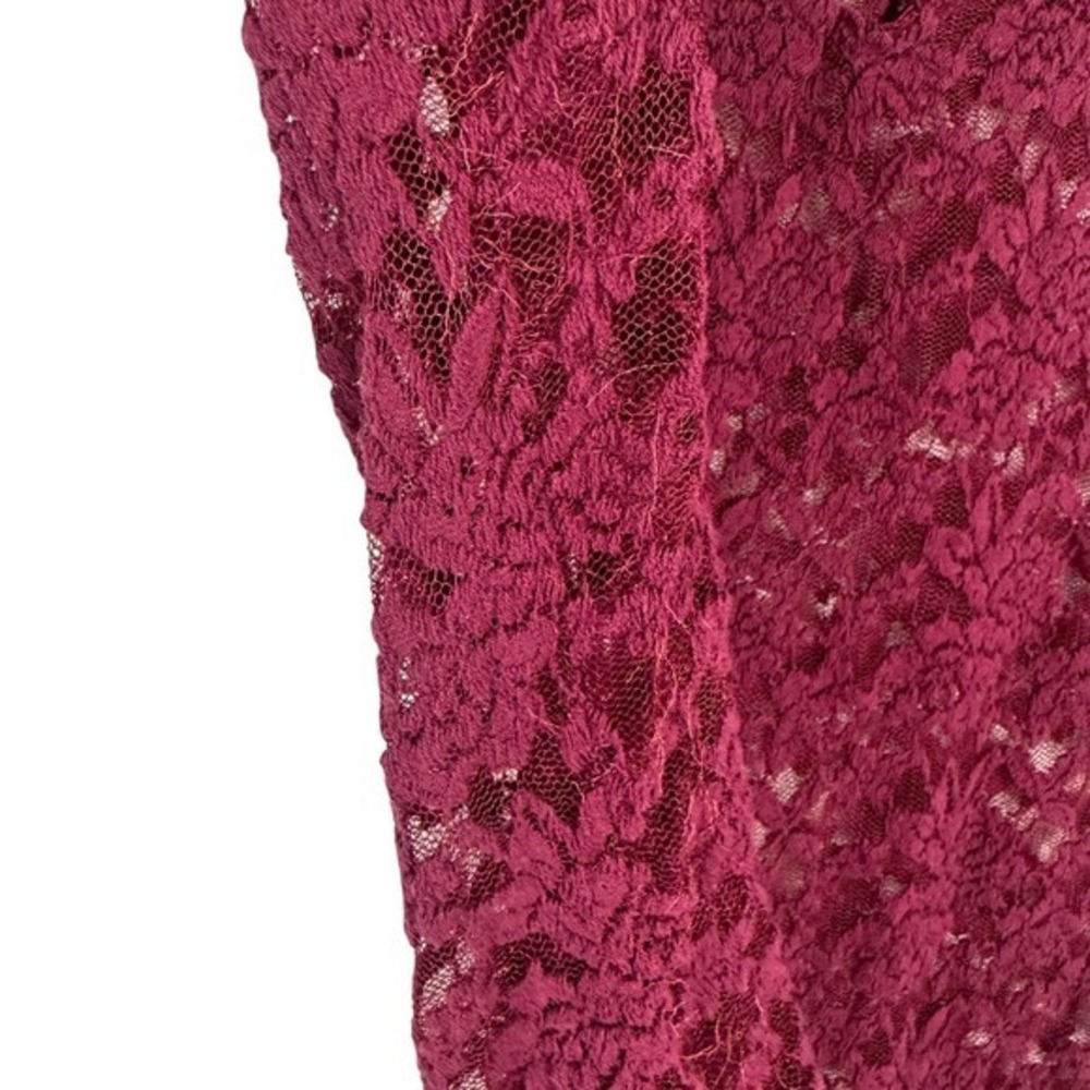 Womens Lace Burgundy Bodysuit Size 3x Witchy Vamp Coquette Festival Goth Y2K - Picture 11 of 11
